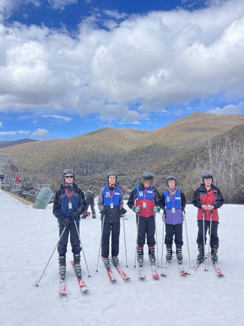 Denmark SHS students on skis in the Snowy Mountains