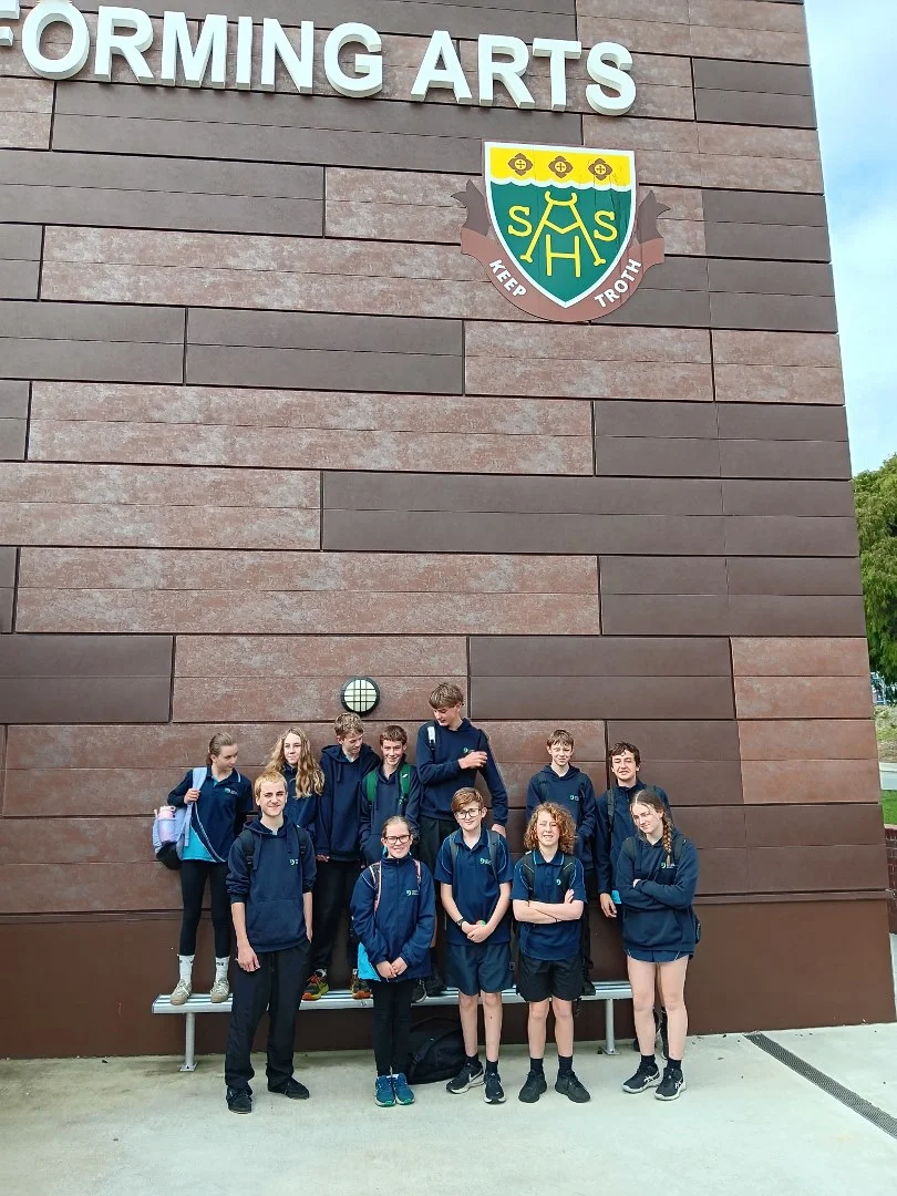 Denmark SHS students outside the venue on competition day
