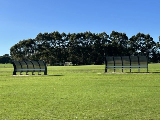 New seating bunkers installed beside the Denmark SHS soccer oval